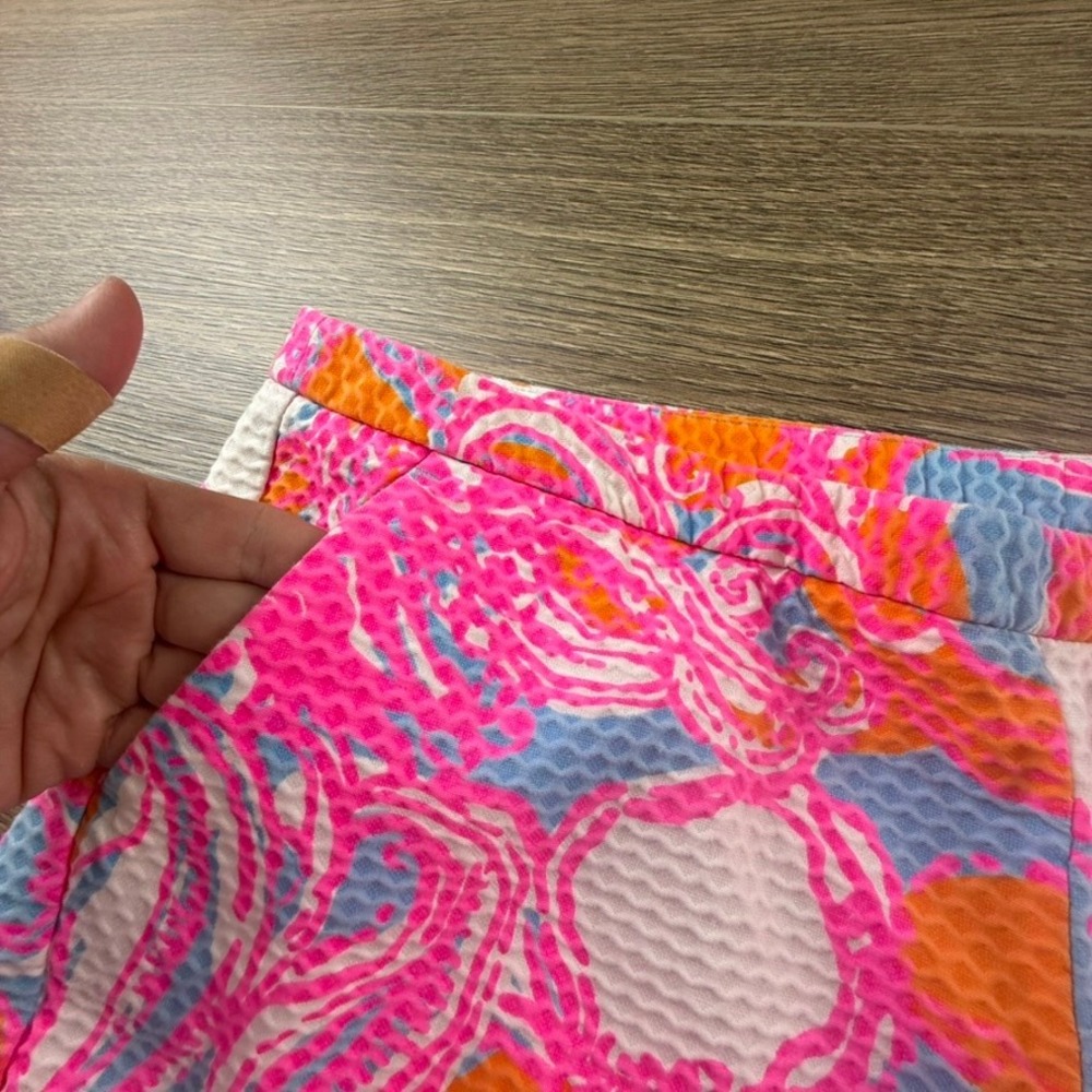 Lilly Pulitzer Adie Shorts Textured Cotton Feeling Tanked Bright Summer Preppy 8 - Picture 6 of 12